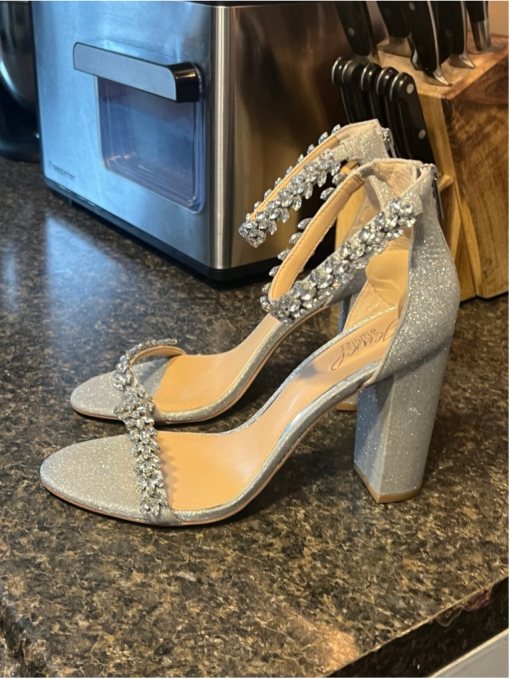 Jewel Badgley Mischka Mayra Ankle Strap Evening Sandals - Picture 5 of 12